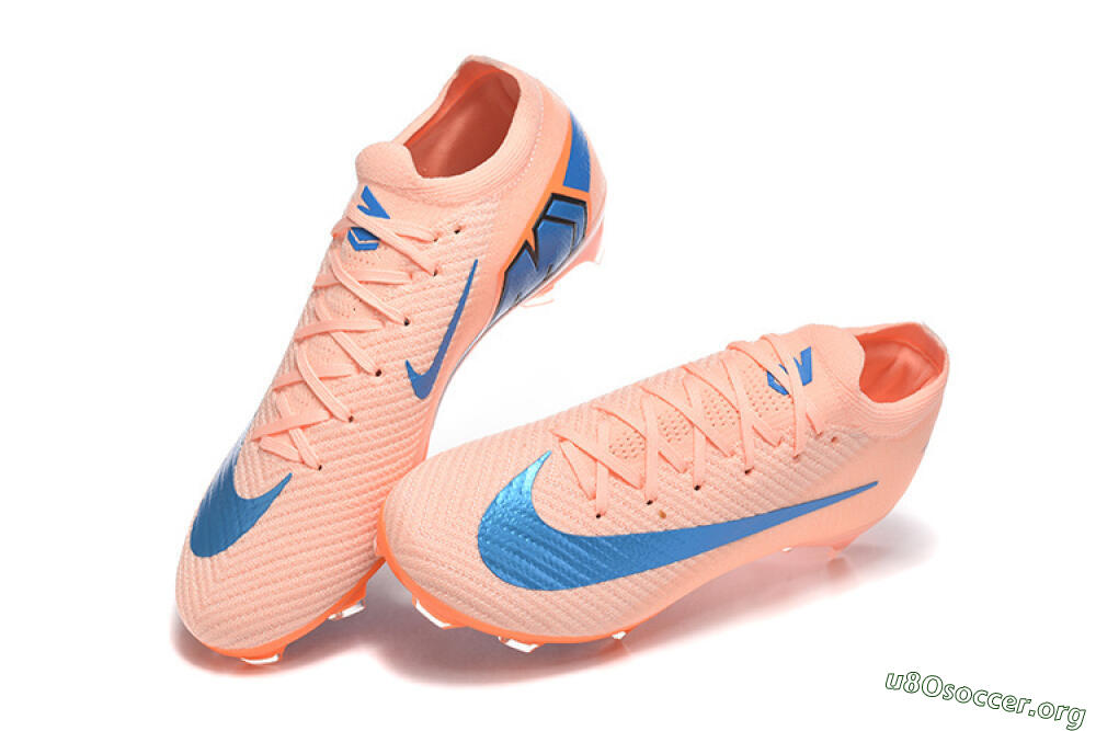 Nike Air Zoom Mercurial Vapor 16 Elite FG Football Boots - Peach/Sky Blue/Coral Orange 6