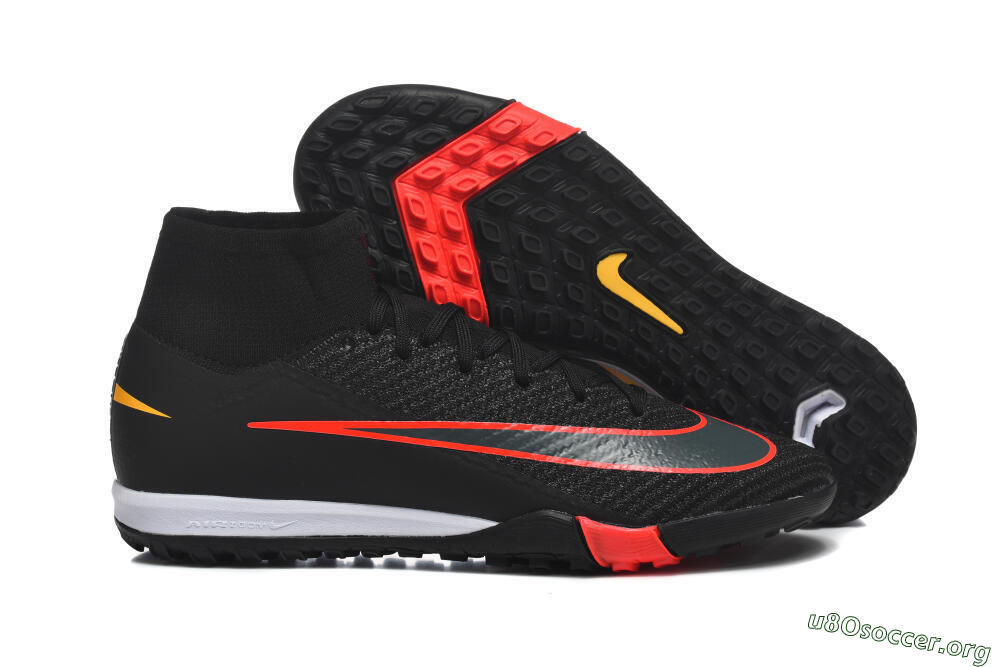 Nike Air Zoom Mercurial Superfly 10 Elite TF Football Shoes - Black/Fiery Red/Sunshine Yellow 2