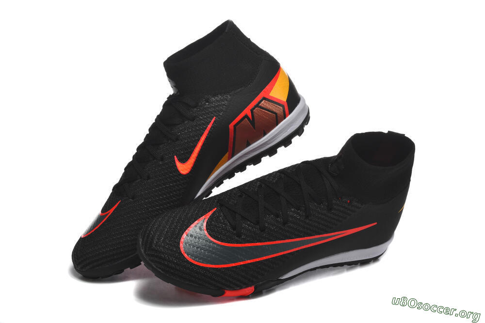 Nike Air Zoom Mercurial Superfly 10 Elite TF Football Shoes - Black/Fiery Red/Sunshine Yellow 6
