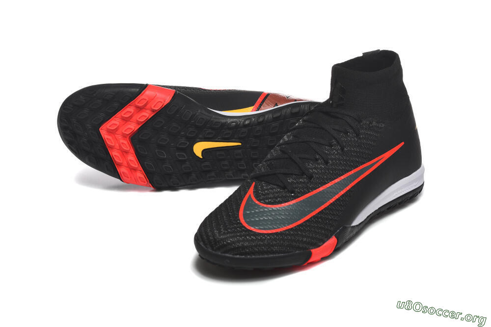 Nike Air Zoom Mercurial Superfly 10 Elite TF Football Shoes - Black/Fiery Red/Sunshine Yellow 0