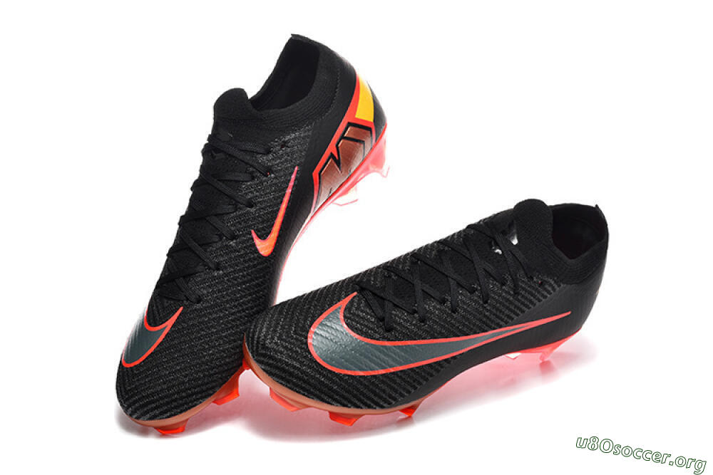 Nike Air Zoom Mercurial Vapor 16 Elite FG Football Boots - Black/Electric Red/Flame Orange 6