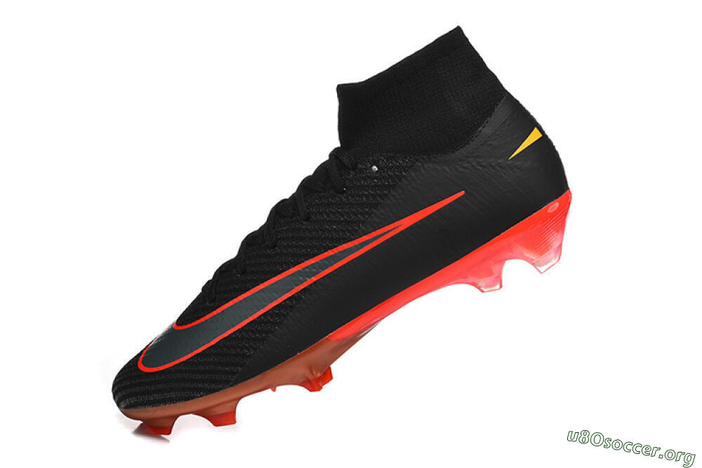 Nike Air Zoom Mercurial Superfly 10 Elite FG Football Boots - Black/Fiery Red/Golden Yellow 8