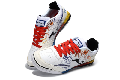 Joma Top Flex IC Football Shoes - White/Fiery Red/Sapphire Blue