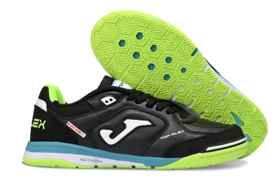 Joma Top Flex IC Football Shoes - Black/Lime Green/Blue Lagoon