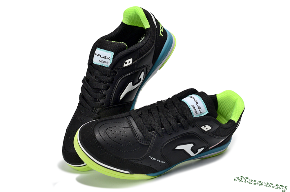 Joma Top Flex IC Football Shoes - Black/Lime Green/Blue Lagoon 0