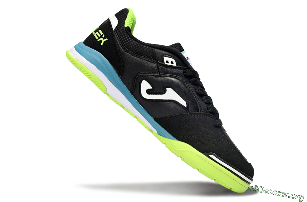 Joma Top Flex IC Football Shoes - Black/Lime Green/Blue Lagoon 4