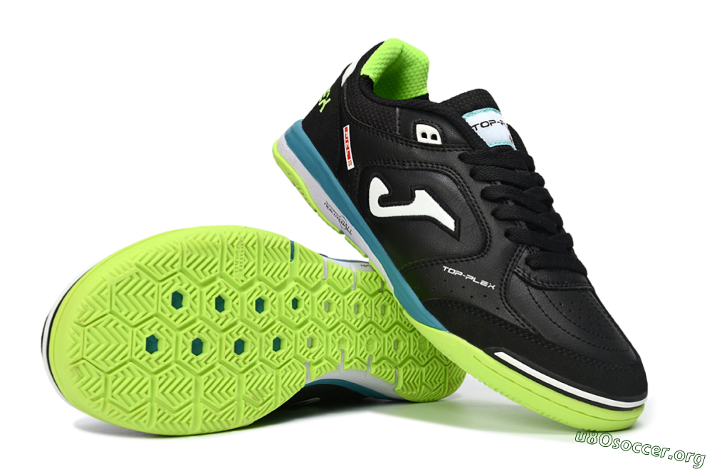 Joma Top Flex IC Football Shoes - Black/Lime Green/Blue Lagoon 1