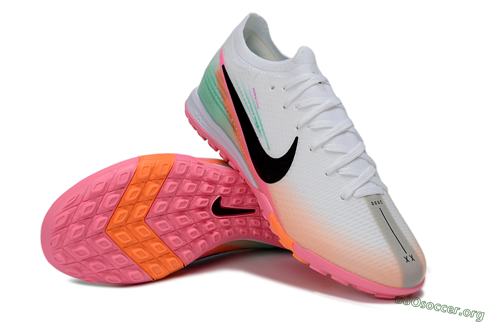 Nike Air Zoom Mercurial Vapor 16 Elite TF Football Shoes - White/Coral Pink/Mint Green 0