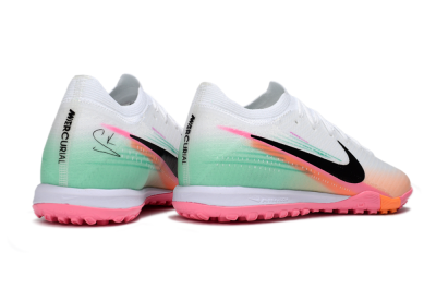 Nike Air Zoom Mercurial Vapor 16 Elite TF Football Shoes - White/Coral Pink/Mint Green