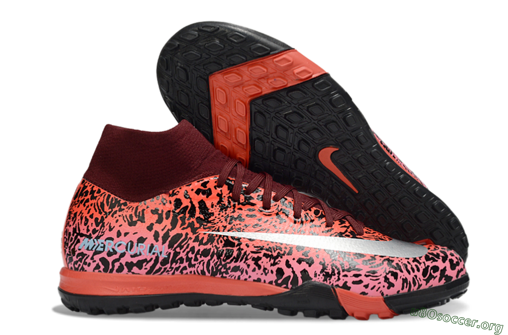 Nike Air Zoom Mercurial Superfly 10 Elite TF Football Shoes - Red/Wild Pink/Metallic Silver 2