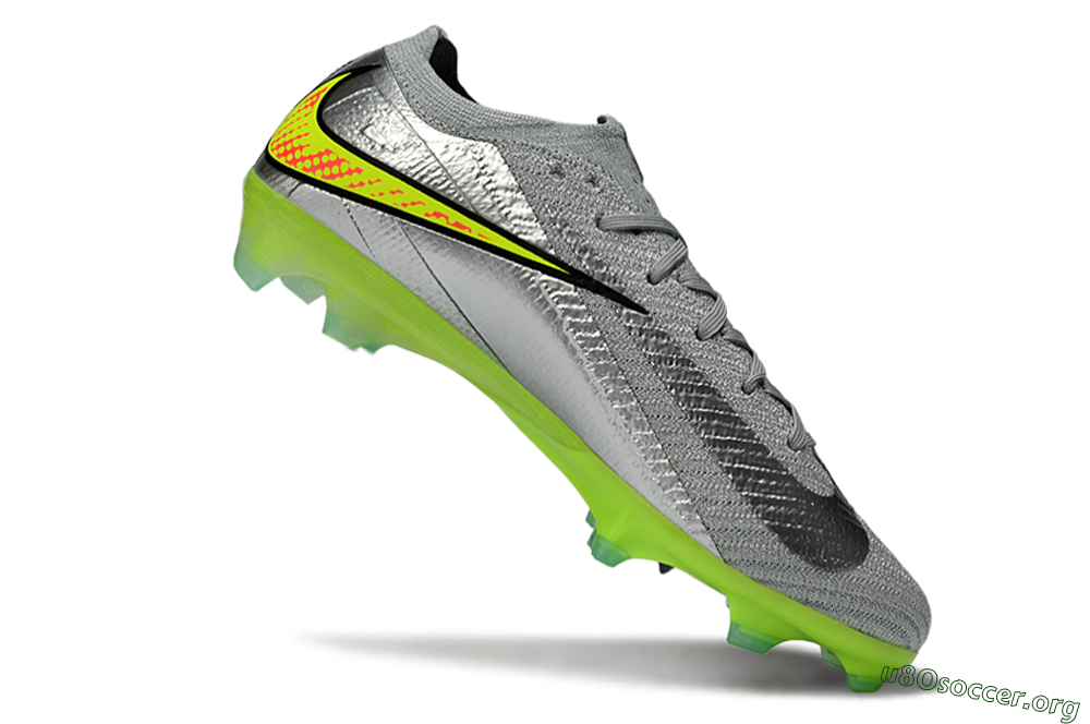 Nike Air Zoom Mercurial Vapor 16 Elite FG Football Boots - Gray/Electric Green/Bright Red 4