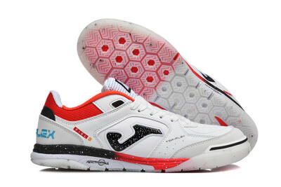 Joma Top Flex IC Football Shoes - White/Electric Red/Black