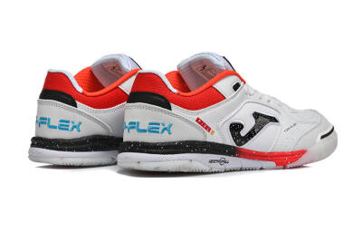 Joma Top Flex IC Football Shoes - White/Electric Red/Black