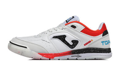 Joma Top Flex IC Football Shoes - White/Electric Red/Black
