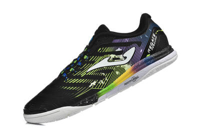 Joma Top Flex IC Football Shoes - Black/Lime Green/Rainbow Gradient