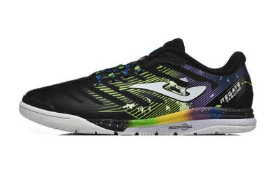 Joma Top Flex IC Football Shoes - Black/Lime Green/Rainbow Gradient