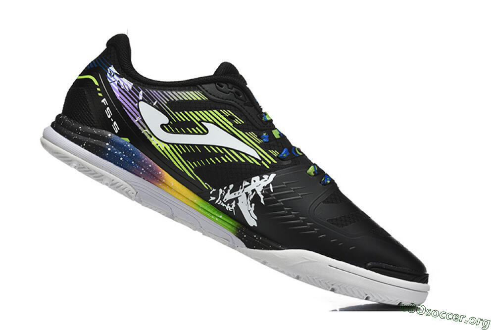 Joma Top Flex IC Football Shoes - Black/Lime Green/Rainbow Gradient 7