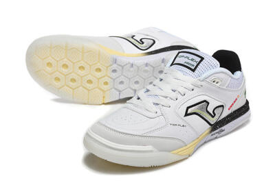 Joma Top Flex IC Football Shoes - White/Electric Green/Jet Black