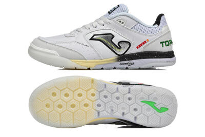 Joma Top Flex IC Football Shoes - White/Electric Green/Jet Black