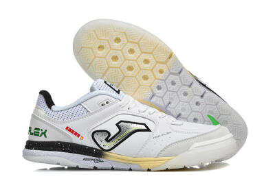 Joma Top Flex IC Football Shoes - White/Electric Green/Jet Black