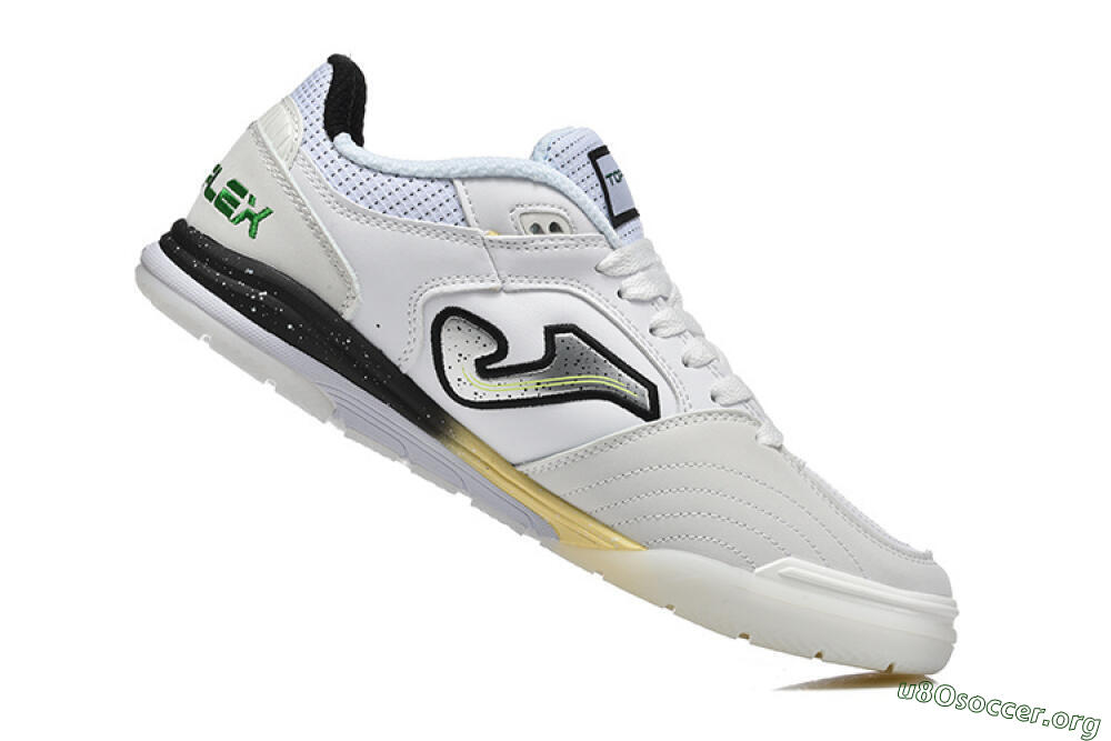 Joma Top Flex IC Football Shoes - White/Electric Green/Jet Black 7
