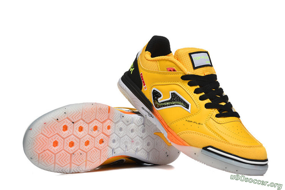 Joma Top Flex IC Football Shoes - Yellow/Bright Citrus/Jet Black 4