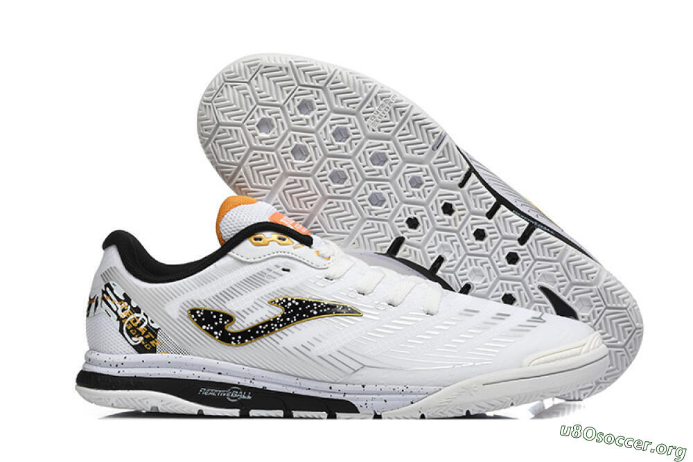 Joma Top Flex IC Football Shoes - White/Bold Yellow/Black 2