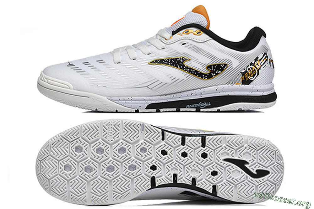 Joma Top Flex IC Football Shoes - White/Bold Yellow/Black 1