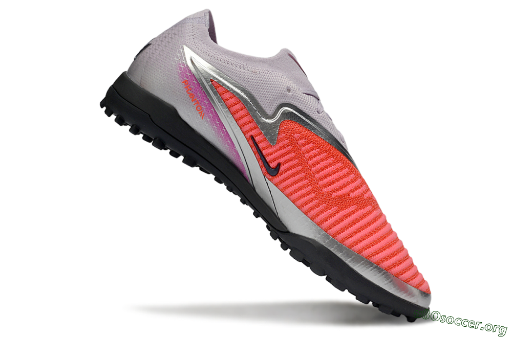 Nike Phantom 6 Low Elite TF Football Shoes - Pink/Vibrant Coral/Metallic Silver 4