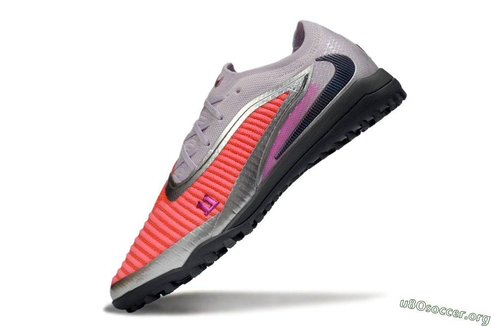 Nike Phantom 6 Low Elite TF Football Shoes - Pink/Vibrant Coral/Metallic Silver 5