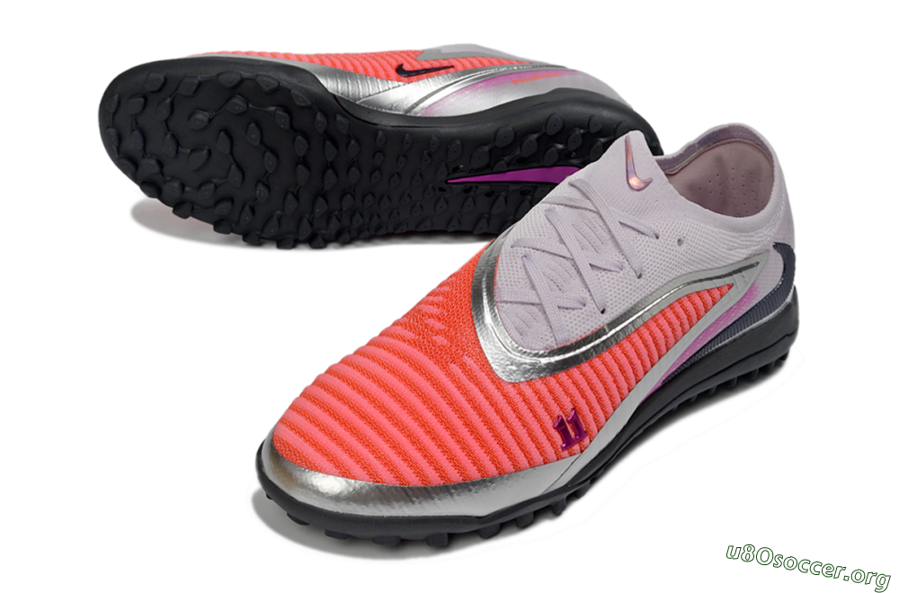 Nike Phantom 6 Low Elite TF Football Shoes - Pink/Vibrant Coral/Metallic Silver 0