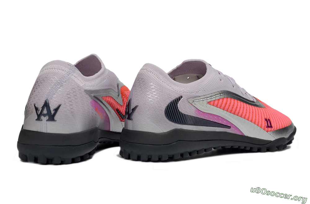 Nike Phantom 6 Low Elite TF Football Shoes - Pink/Vibrant Coral/Metallic Silver 6