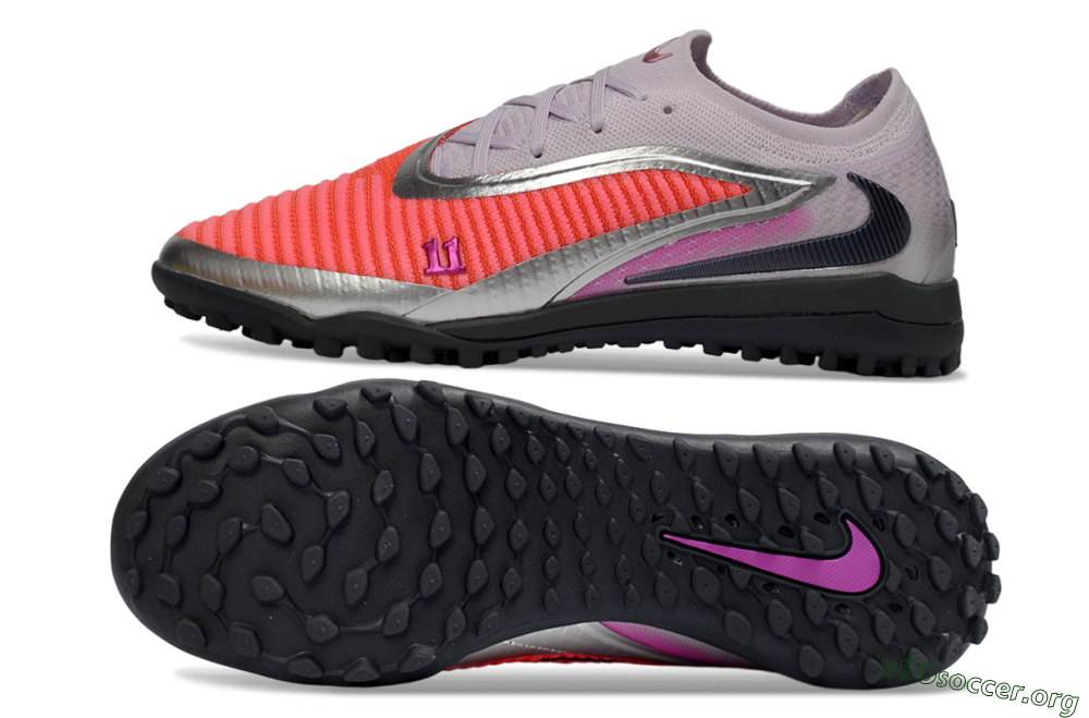 Nike Phantom 6 Low Elite TF Football Shoes - Pink/Vibrant Coral/Metallic Silver 1