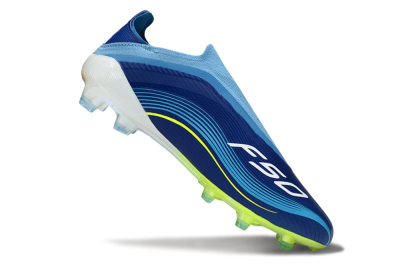 Messi x Adidas F50 Elite Laceless FG Football Boots - Blue/Electric Blue/Lime Green