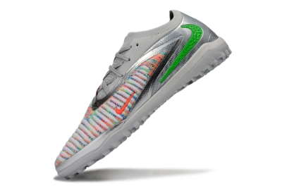 Nike Phantom 6 Low Elite TF Football Shoes - Gray/Vibrant Green/Futuristic Silver
