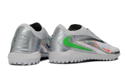 Nike Phantom 6 Low Elite TF Football Shoes - Gray/Vibrant Green/Futuristic Silver