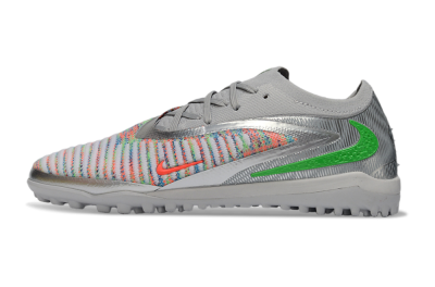 Nike Phantom 6 Low Elite TF Football Shoes - Gray/Vibrant Green/Futuristic Silver