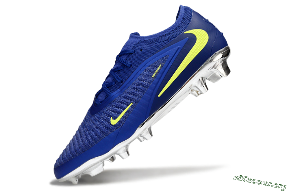 Nike Phantom 6 Low Elite FG Football Boots - Blue/Luminous Green/Metallic Silver 5