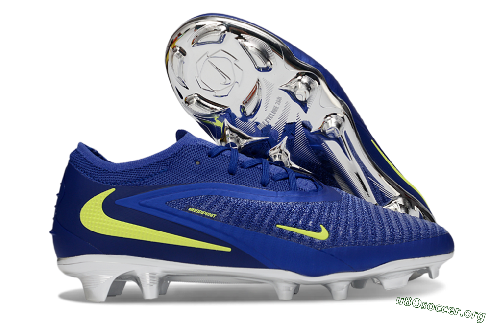 Nike Phantom 6 Low Elite FG Football Boots - Blue/Luminous Green/Metallic Silver 2