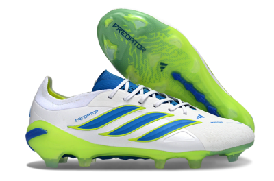Adidas Predator 26 Elite FG Football Boots - White/Electric Blue/Lime Green