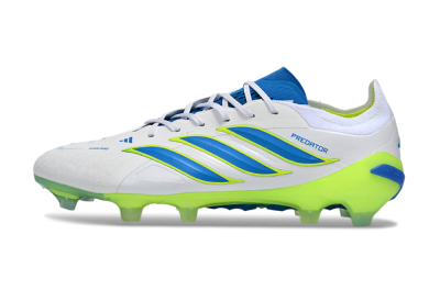Adidas Predator 26 Elite FG Football Boots - White/Electric Blue/Lime Green