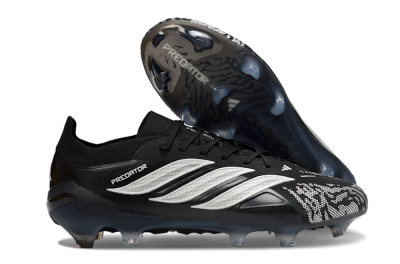 Adidas Predator 26 Elite FG Football Boots - Black/Silver Shade/White Accent