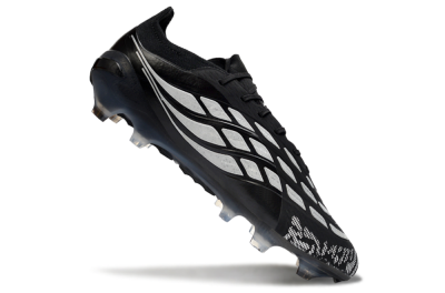 Adidas Predator 26 Elite FG Football Boots - Black/Silver Shade/White Accent