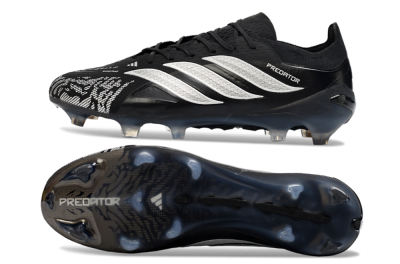 Adidas Predator 26 Elite FG Football Boots - Black/Silver Shade/White Accent