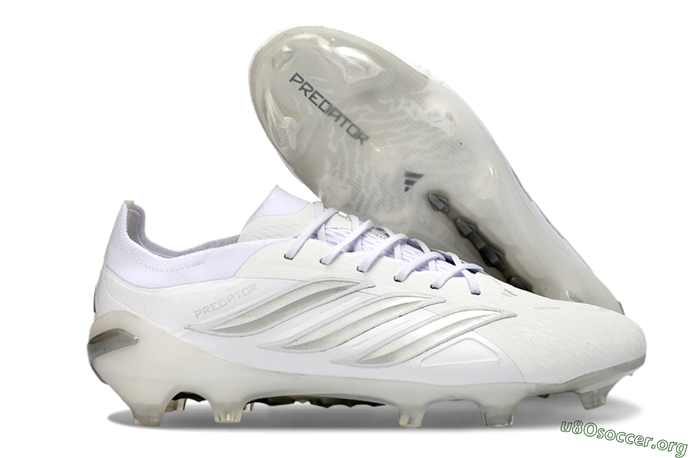 Adidas Predator 26 Elite FG Football Boots - White/Silver/Black 2