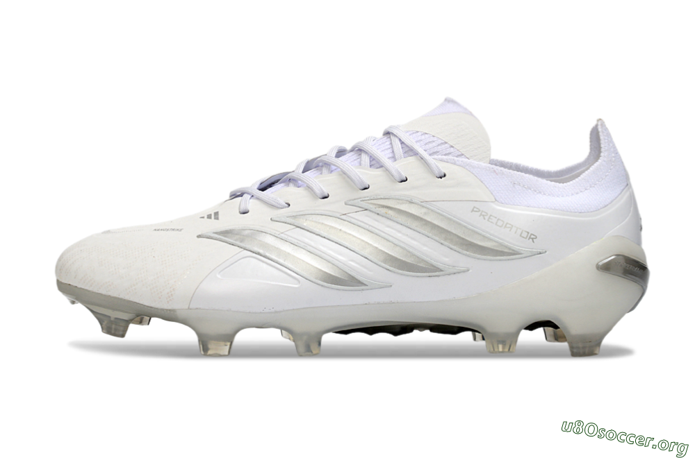 Adidas Predator 26 Elite FG Football Boots - White/Silver/Black 3