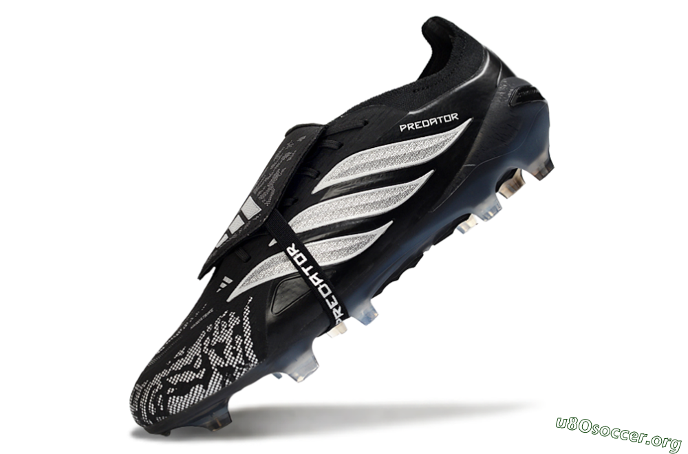 Adidas Predator 26 Elite Fold-Over Tongue FG Football Boots - Black/Shadow Black/Flash Silver 5