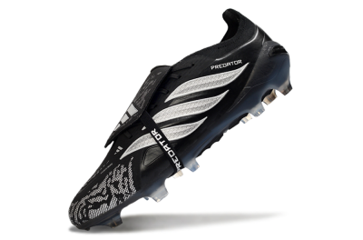 Adidas Predator 26 Elite Fold-Over Tongue FG Football Boots - Black/Shadow Black/Flash Silver