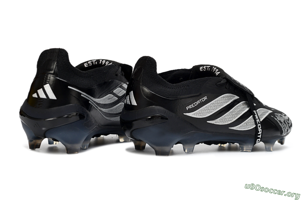 Adidas Predator 26 Elite Fold-Over Tongue FG Football Boots - Black/Shadow Black/Flash Silver 6