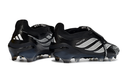 Adidas Predator 26 Elite Fold-Over Tongue FG Football Boots - Black/Shadow Black/Flash Silver